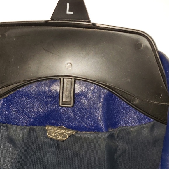 Vintage blue leather jacket - Picture 2 of 8